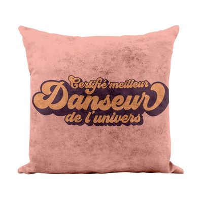 Fabulous Pink PU Leather Pillow Cover - Certified Best Dancer of the Universe Samba Salsa Classic Jazz - 40 x 40 cm Leather Touch