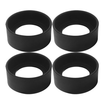 4-Piece Black Rubber Eyepiece Covers for Microscopes