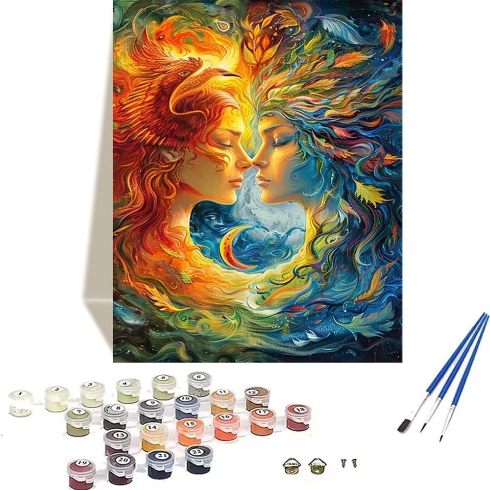 LUOLYYEI Paint by Numbers for Adults, 100 x 135 cm, Small Format, Woman, DIY Canvas Art Kit, Home Wall Decor, Gift, 2–4