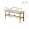 Shoe Rack Bench with Storage, Solid Wood, 100 cm, Light Walnut view 2