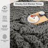 Care Spring Chunky Knit Blanket, Luxury Hand-Knitted Throw, Soft and Cozy, Thick Weighted Woven Blanket for Sofa, Gray C, 50 x 50 cm view 2