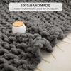 Care Spring Chunky Knit Blanket, Luxury Hand-Knitted Throw, Soft and Cozy, Thick Weighted Woven Blanket for Sofa, Gray C, 50 x 50 cm view 3