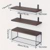 Wall-Mounted Wooden Shelves with Wire Baskets, 3-Piece Set, Yellow view 3