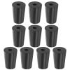 PATIKIL Rubber Stoppers, 0.79–1.02 in (20–26 mm), 10-Pack, Tapered One-Hole Lab Stoppers, Black view 1