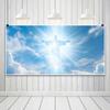 Bovlleetd God Bless You Paradise of Hope Blue Sky Clouds Sacred Light Jesus Christ Church Christian Embrace New Life Heaven Background 15x10ft Vinyl view 4