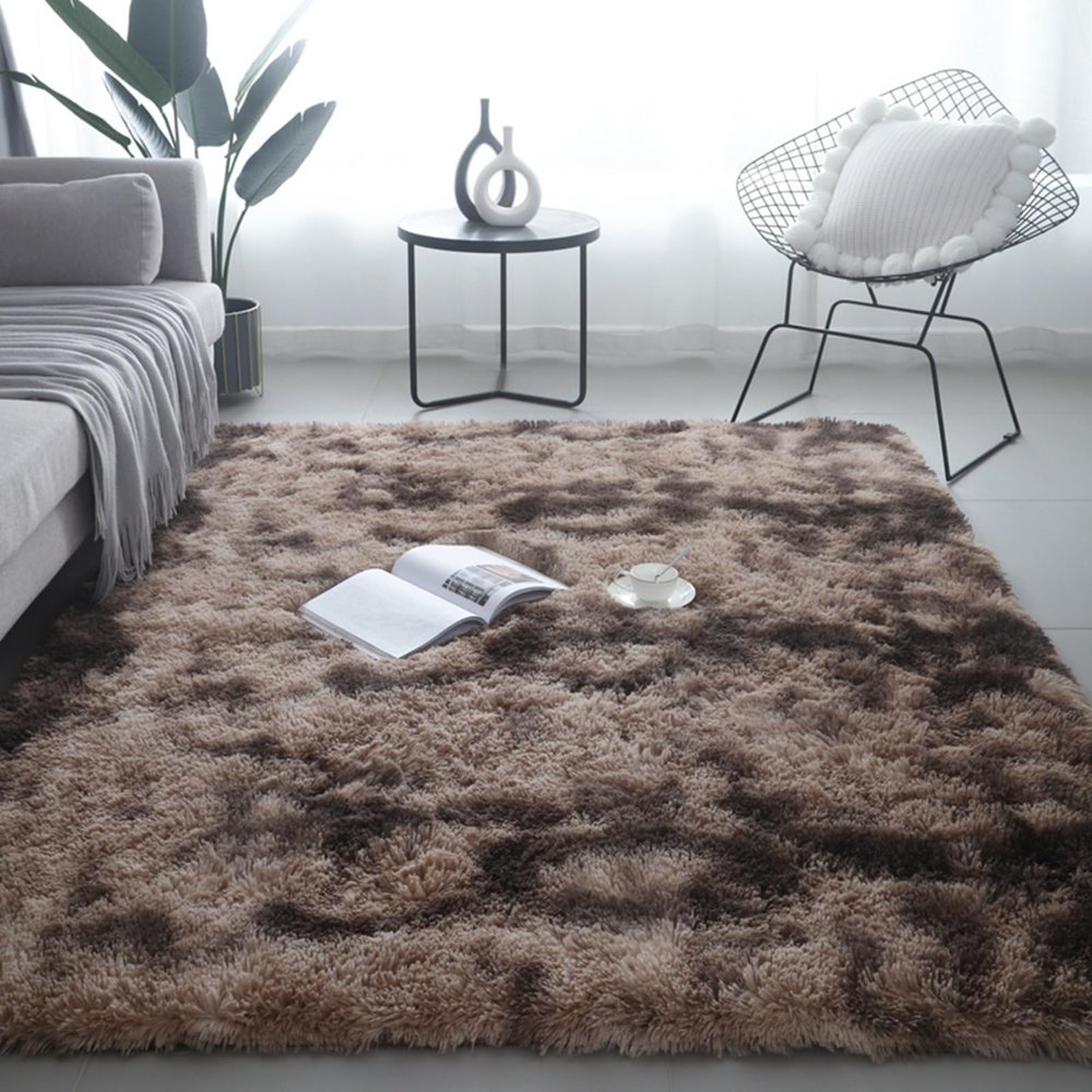 XUEDNGM Soft Shaggy Area Rug 265 x 355 cm, Non-Slip, Washable, Brown
