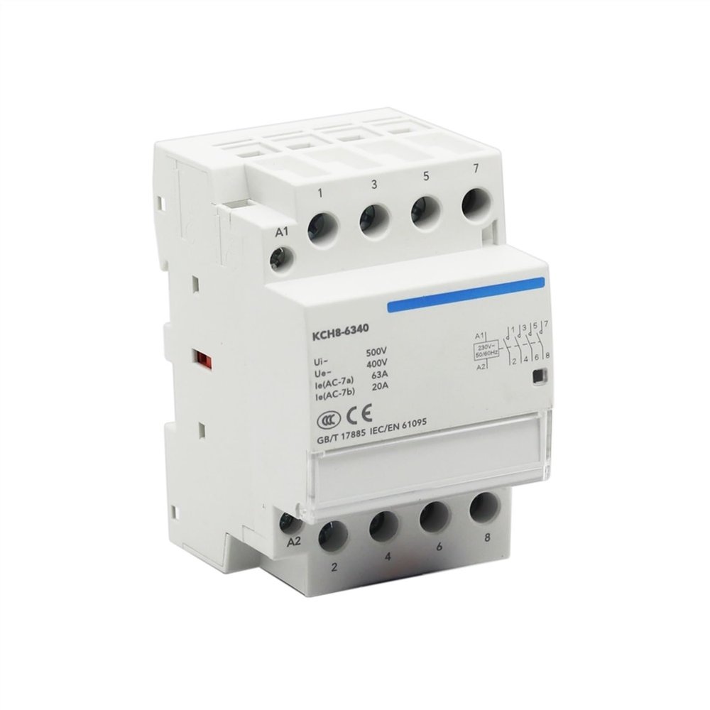 JRBJWYVV 4-Pole 25A 220V AC Modular Contactor, 4NC, DIN Rail