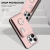 GoodcAcy Protective Case Compatible with Xiaomi 14T, Leather Flip Wallet Case with Zipper, Strap and Ring Stand, Pink view 4