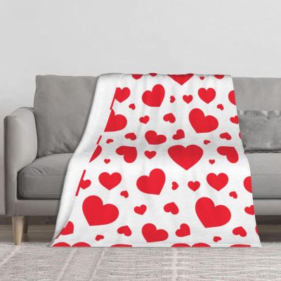 Scattered Heart Plush Flannel Fleece Throw Blanket, 50 x 60 in