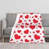 Scattered Heart Plush Flannel Fleece Throw Blanket, 50 x 60 in view 1