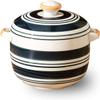 TGDGFKIAS Ceramic Soup Bowl with Handles and Lid, 500 ml, Blue (White and Yellow 2) view 1