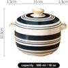 TGDGFKIAS Ceramic Soup Bowl with Handles and Lid, 500 ml, Blue (White and Yellow 2) view 3