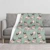 Pug Dogs Sitting Plush Throw Blanket, Warm Flannel Fleece, 127 x 152 cm view 1