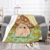 ZORIN Flannel Fleece Throw Blanket, 203 x 152 cm, 3D Mushrooms in Frog Pond Print view 2