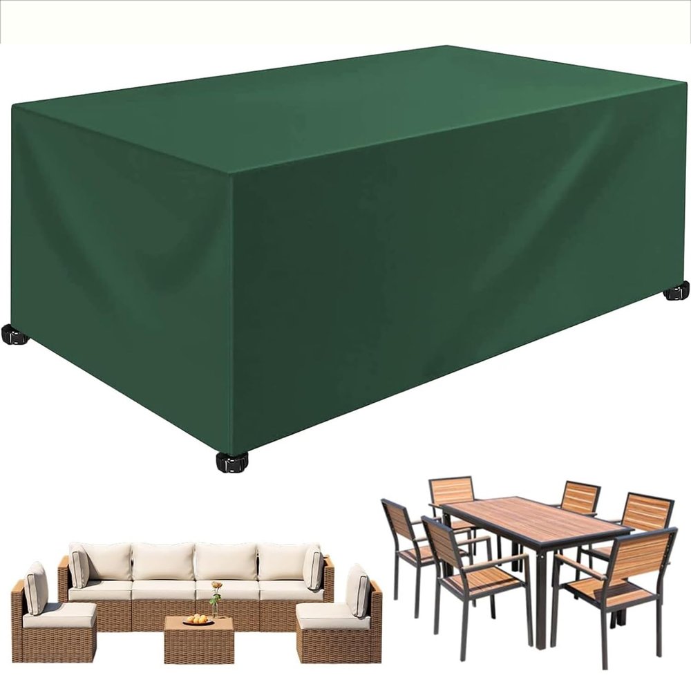 XUEQXUE Winterproof Garden Furniture Cover, 110 x 420 x 110 cm, Green