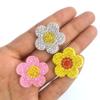 LXZSMH 30-Piece Floral Rhinestone Appliqué Patches, Multicolor (Pink) view 2