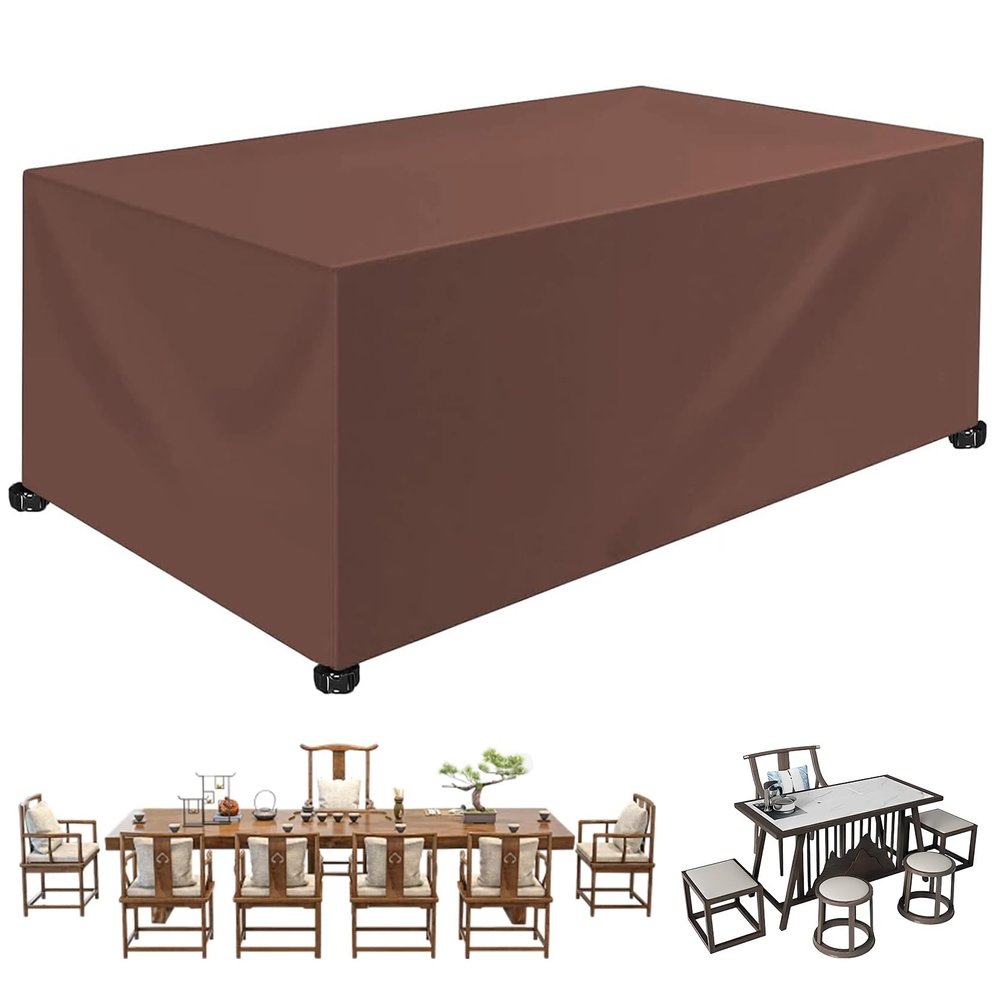 XUEQXUE Waterproof Garden Furniture Cover, 170 x 300 x 170 cm, Brown
