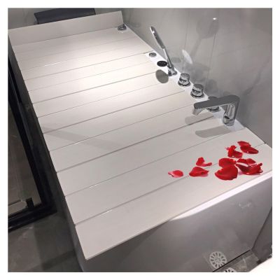 Multifunctional Bathtub Tray with Folding Cover, PVC, 70 x 105 x 0.6 cm