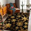 Black and Gold Snowflake Christmas Rug, Non-Slip Washable, 120 x 160 cm view 2
