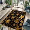 Black and Gold Snowflake Christmas Rug, Non-Slip Washable, 120 x 160 cm view 3