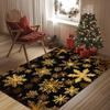 Black and Gold Snowflake Christmas Rug, Non-Slip Washable, 120 x 160 cm view 4