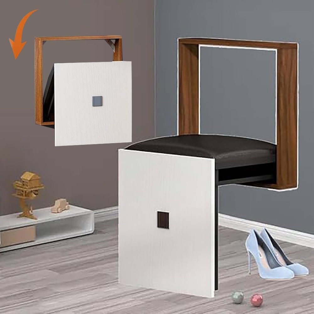 Wall-Mounted Folding Shoe-Changing Stool, 7.5 cm Thick
