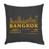 Fabulous Black Velvet Pillow, Bangkok Minimalist Thailand Travel Design, 40 x 40 cm, Cover and Insert Included view 1