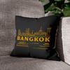 Fabulous Black Velvet Pillow, Bangkok Minimalist Thailand Travel Design, 40 x 40 cm, Cover and Insert Included view 3