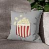 Fabulous Gray Velvet Cushion, Surprise Bag Popcorn Street Food Film Design, 40 x 40 cm view 3
