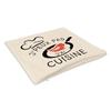 Fabulous White Velvet-Look Cushion, “J'Peux Pas J'Ai Cuisine,” 40 x 40 cm, Cover & Insert Included view 2