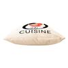 Fabulous White Velvet-Look Cushion, “J'Peux Pas J'Ai Cuisine,” 40 x 40 cm, Cover & Insert Included view 4