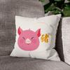 Fabulous Velvet-Look Pillow Cover, White Pig Design, Chinese Zodiac, 40 x 40 cm view 3