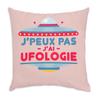 Fabulous Pink Velvet-Look Cushion Cover, "J'Peux pas J'Ai Ufologie Ufologie Aliens Mars," 40 x 40 cm view 1