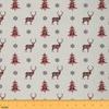 Loussiesd Christmas Deer Upholstery Fabric, 184 x 150 cm, Red Tree Patchwork Fabric by the Yard view 1