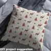 Loussiesd Christmas Deer Upholstery Fabric, 184 x 150 cm, Red Tree Patchwork Fabric by the Yard view 4