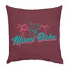 Fabulous Red Velvet Pillow, Miami Biche Beach Pun, 40 x 40 cm, Cover and Insert Included view 1