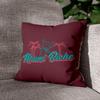 Fabulous Red Velvet Pillow, Miami Biche Beach Pun, 40 x 40 cm, Cover and Insert Included view 3