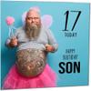 Funny 17th Birthday Card for Son, Brtiger Man Joke view 1