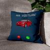Fabulous Blue Velvet Pillow “Mein Auto m'appelle Passion,” 16 x 16 in, Cover and Insert Included view 3