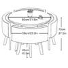 Round Dining Table and 4-Chair Set, Blue view 2