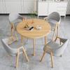 Round Table and 4 Chairs Set, Gray view 1