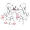 Round Table and 4 Chairs Set, Gray view 2