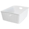 6x Storage Baskets, 12 cm, White Rattan Look, 35 x 28 x 12 cm, Plastic view 1