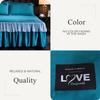 Fashionable Silk Patchwork Bed Skirt, Wrap-Around, Blue, 180 x 220 cm view 4