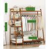 Bamboo Garment Rack with Storage, 7-Tier Shelves view 3