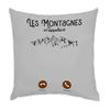 Fabulous Cushion Cover, Velvet, Gray, “Mountains Call Me Outdoor Adventure,” 40 x 40 cm, Velvety Soft view 1