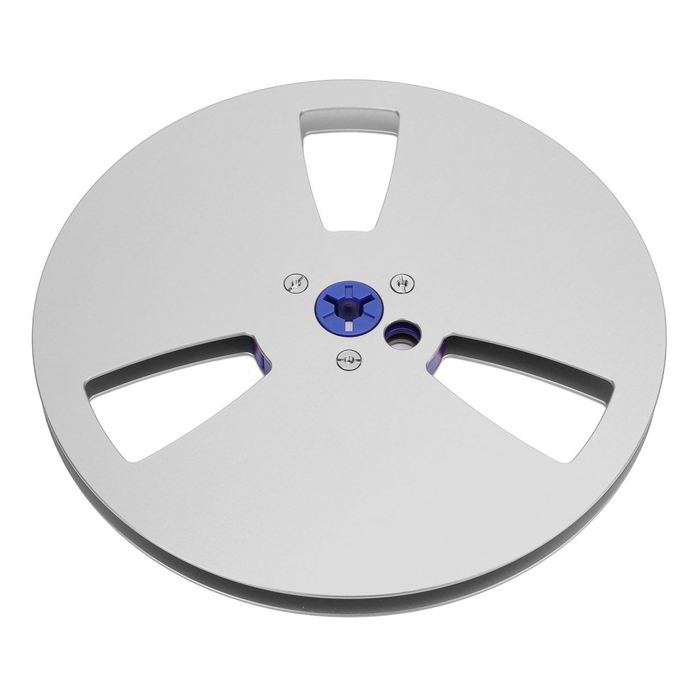 7-Inch 1/4-Inch Empty Reel-to-Reel Tape Spool, 3-Hole Aluminum Alloy, Silver