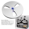 7-Inch 1/4-Inch Empty Reel-to-Reel Tape Spool, 3-Hole Aluminum Alloy, Silver view 4