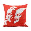 Fabulous Lenine Marx Communist Revolution USSR Russia Cushion Cover, White Faux Leather, 40 x 40 cm view 1