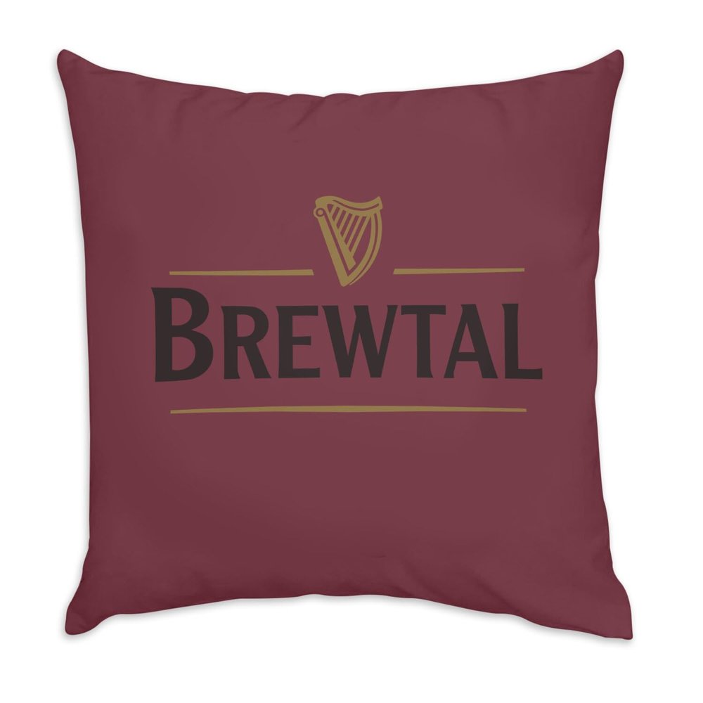 Red Velvet Cushion, Brewtal Beer Bar Stout Ireland, 40 x 40 cm